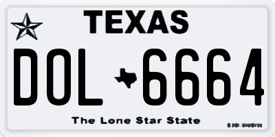TX license plate DOL6664