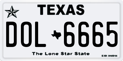 TX license plate DOL6665