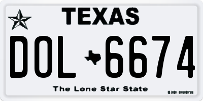 TX license plate DOL6674