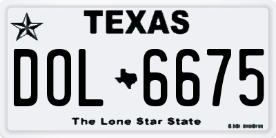 TX license plate DOL6675