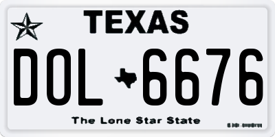 TX license plate DOL6676