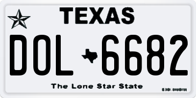 TX license plate DOL6682