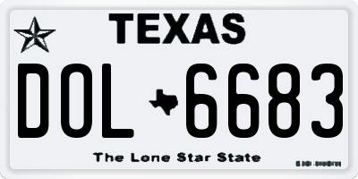 TX license plate DOL6683