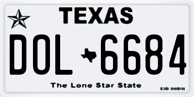 TX license plate DOL6684