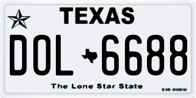TX license plate DOL6688