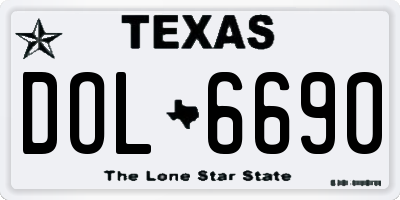 TX license plate DOL6690