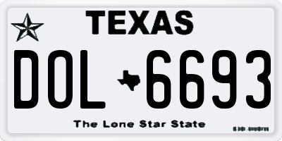 TX license plate DOL6693