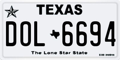 TX license plate DOL6694
