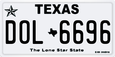 TX license plate DOL6696