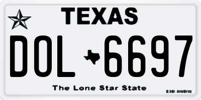 TX license plate DOL6697