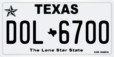 TX license plate DOL6700