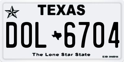 TX license plate DOL6704