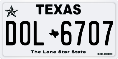 TX license plate DOL6707