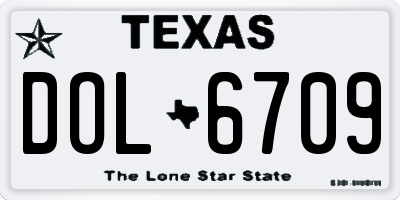 TX license plate DOL6709