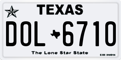 TX license plate DOL6710