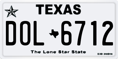 TX license plate DOL6712