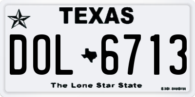 TX license plate DOL6713