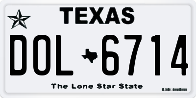 TX license plate DOL6714