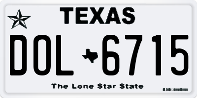 TX license plate DOL6715