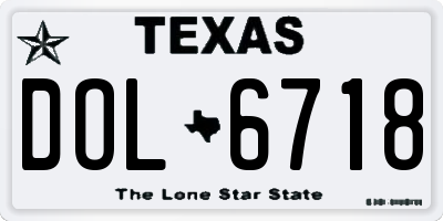 TX license plate DOL6718
