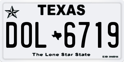 TX license plate DOL6719