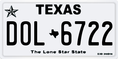 TX license plate DOL6722