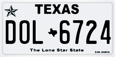 TX license plate DOL6724