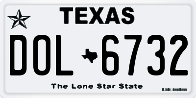 TX license plate DOL6732