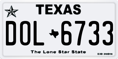 TX license plate DOL6733