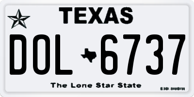 TX license plate DOL6737