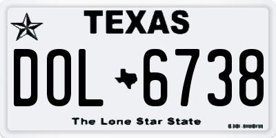 TX license plate DOL6738