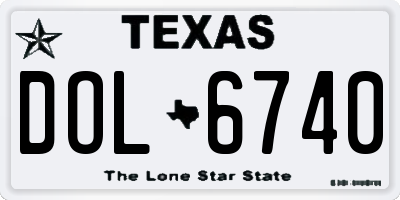 TX license plate DOL6740