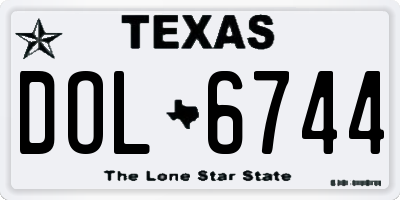 TX license plate DOL6744