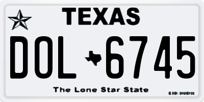TX license plate DOL6745