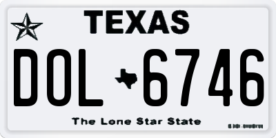 TX license plate DOL6746