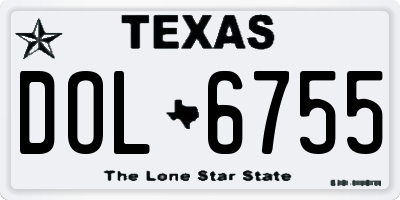 TX license plate DOL6755