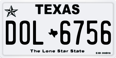 TX license plate DOL6756