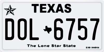 TX license plate DOL6757