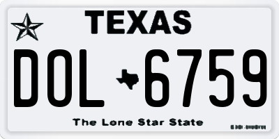 TX license plate DOL6759