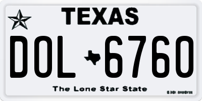 TX license plate DOL6760