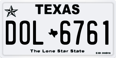 TX license plate DOL6761