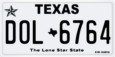 TX license plate DOL6764