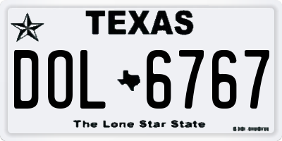 TX license plate DOL6767