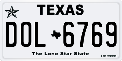 TX license plate DOL6769