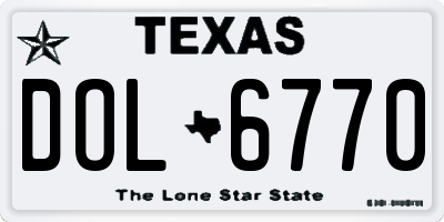 TX license plate DOL6770