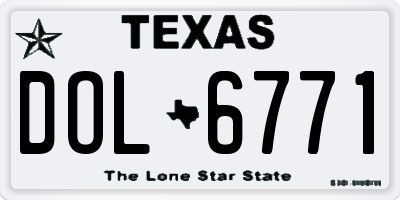 TX license plate DOL6771
