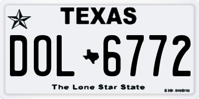 TX license plate DOL6772