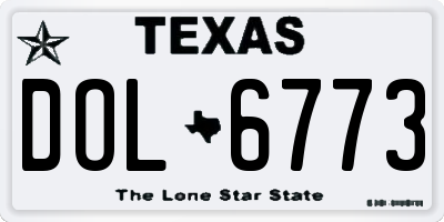 TX license plate DOL6773