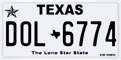 TX license plate DOL6774