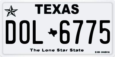 TX license plate DOL6775
